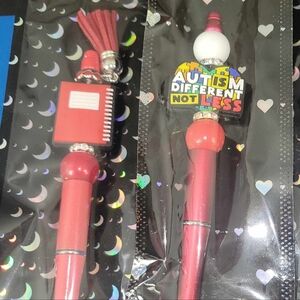 Home made pens and badges